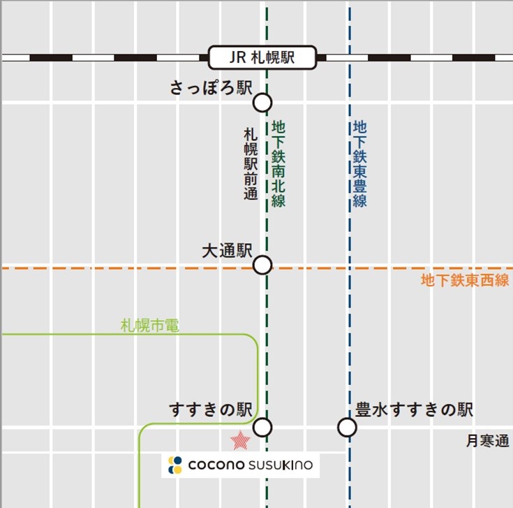 COCONO SUSUKINO 地図